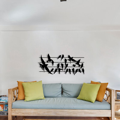 Superbe accessoire mural décoratif en métal noir, 27,2 po x 12,6 po | Fabrication 100% métal, épaisseur: 0,05 pouce | Décoration moderne et moderne, parfaite pour les salons et les bureaux, design durable et élégant