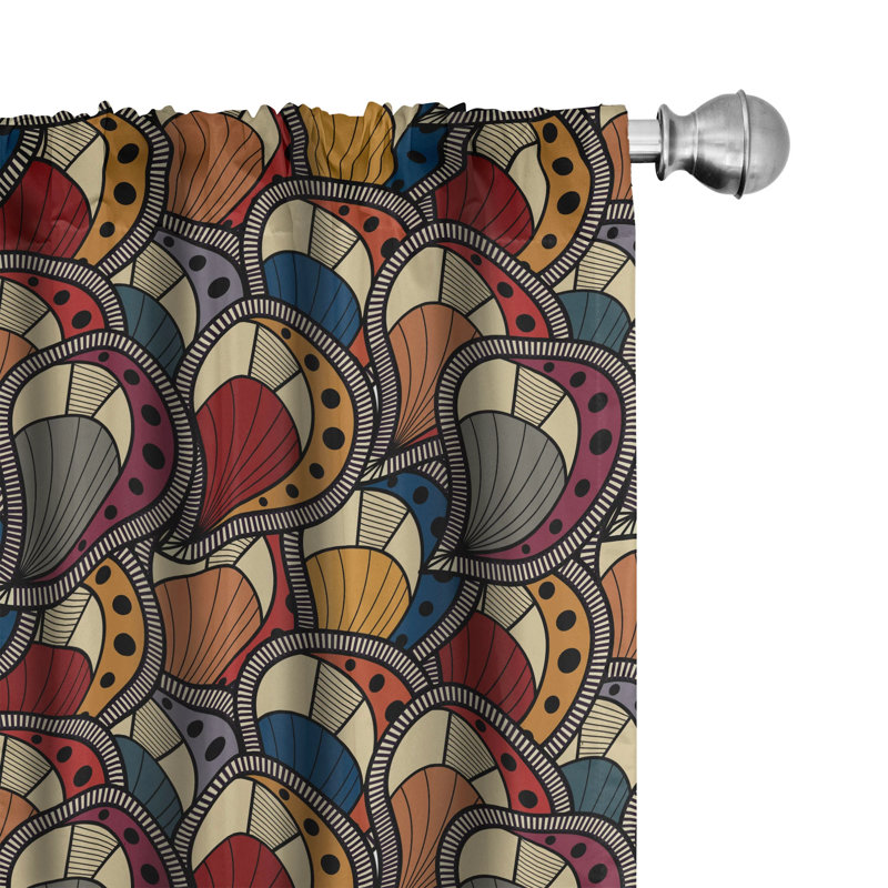 Panneau coulissant semi-diaphane avec passe-tringle African Paisley, 28 po x 84 po