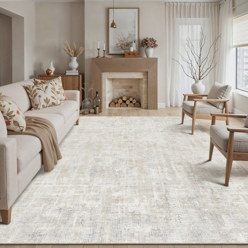 Tapis beige Hazel, Rectangle 3 pi 4 po x 5 pi, Beige