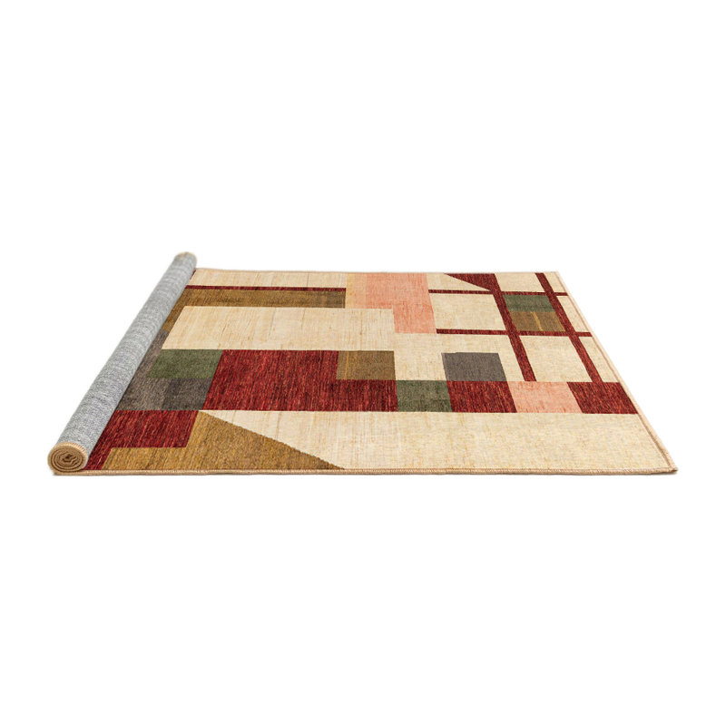 100% Machine Washable Abstract 4263 Area Rug, Round 7'