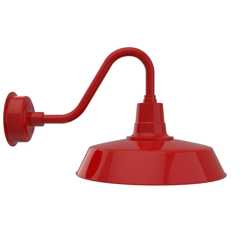 Luminaire de grange d'extérieur à DEL Haleigh, Rouge cerise, H 15 po x l 18 po x p 25,25 po