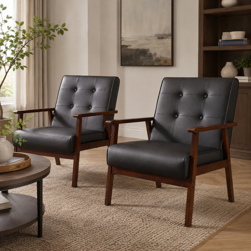 Fauteuil d'appoint 26 po en bois (ensemble de 2)