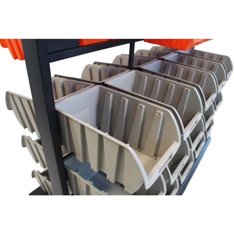 TRINITY Dual-Sided Mobile Bin Rack (35.5 in. W x 48.5 in. H x 19.75 in. D)