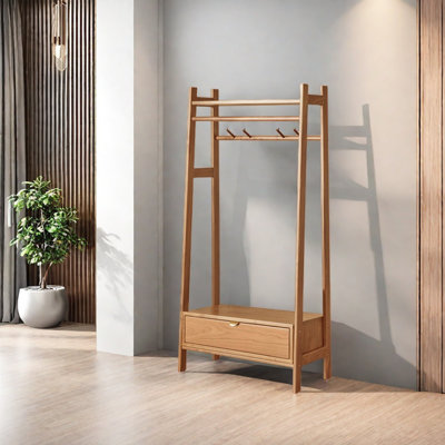Compact Coat Rack with Large Storage
