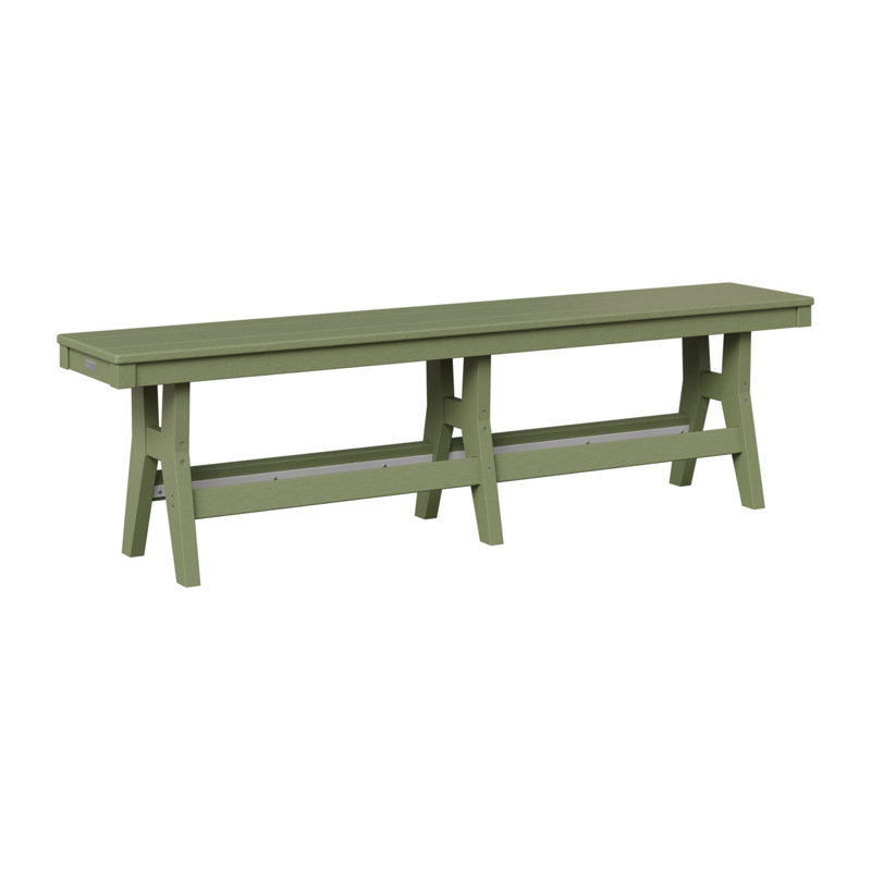 Harbor Outdoor Dining Bench, 18" H x 66" W x 12.5" D, Sage/White