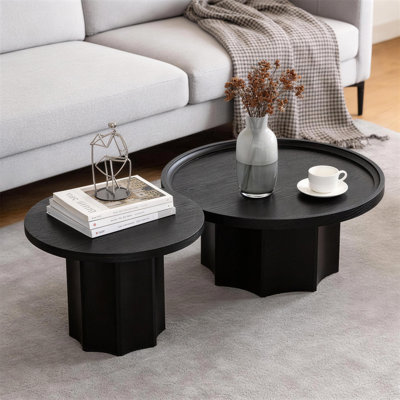 Ensemble de tables basses gigognes 2 pièces Retro