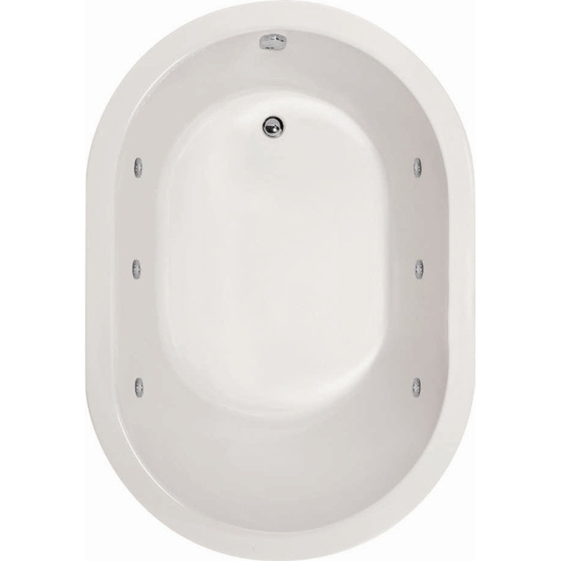 Malia 60'' L Soaking Bathtub, White, Polished Nickel