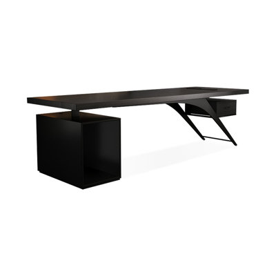 Black Rectangular Solid Wood with 1 drawers writing desk, Computer desk