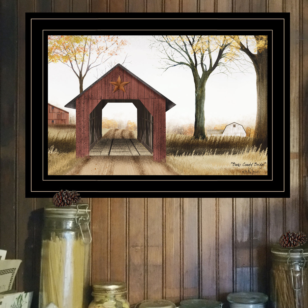 Bucks County Bridge Framed Wall Art for Living Room, Home Wall Décor by Billy Jacobs August Grove®