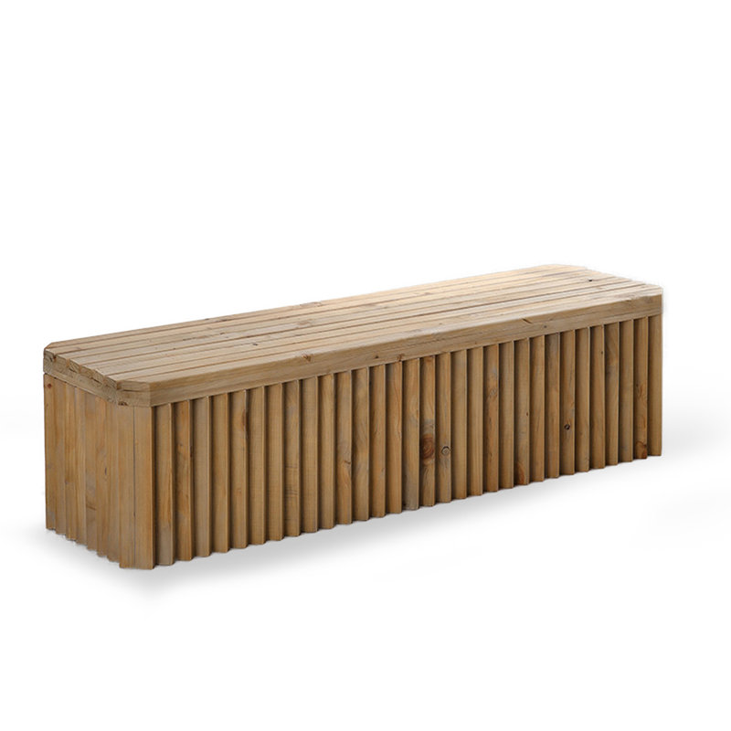 Repose-pieds de rangement en bois massif rétro