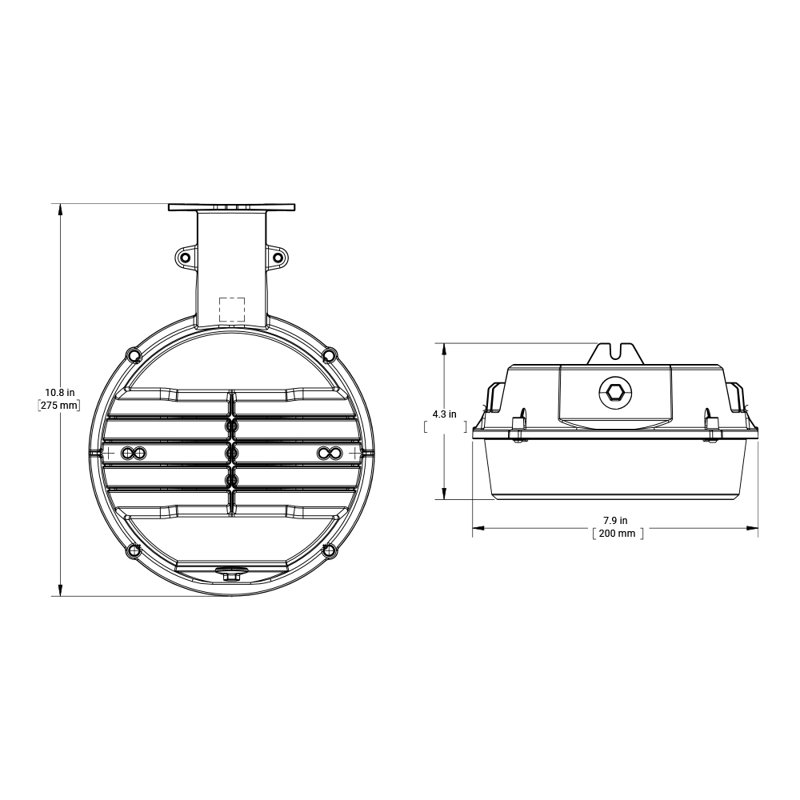 ALB 125-Watt 2000 Lumens Integrated LED Grey Basic Area Light