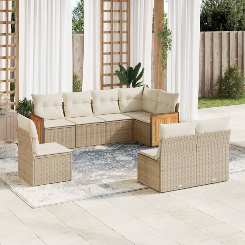 Ensemble de canapé de jardin Vidaxl beige