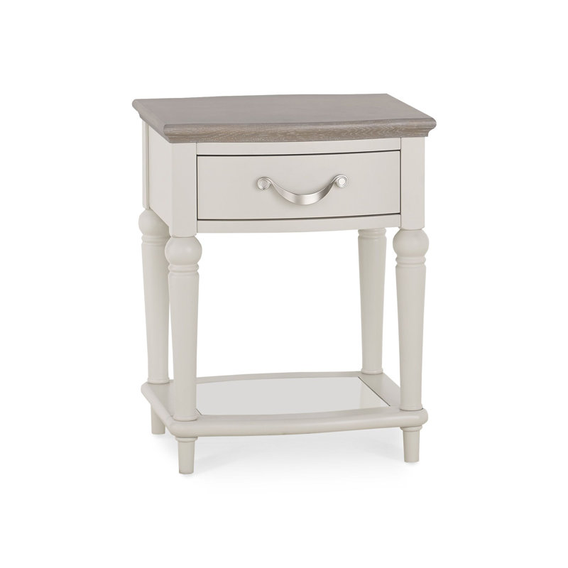 Dimas Solid Wood End Table, Grey, Grey Washed Oak