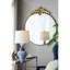 Grand miroir mural rond en métal doré, miroir de décoration pour salon 36 "x 41" avec sophistication