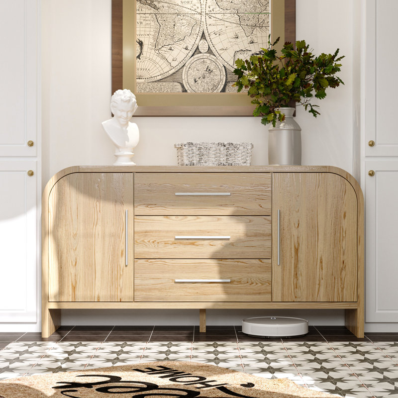 2-Door 3-Drawer Accent Chest With Rustic Design