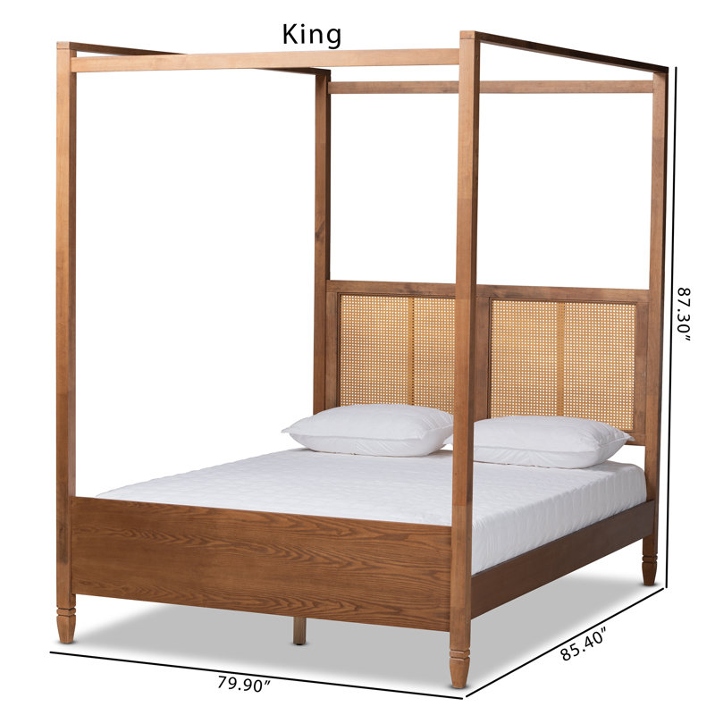 Lakemore Cane Canopy Bed | Stylish Platform Bed
