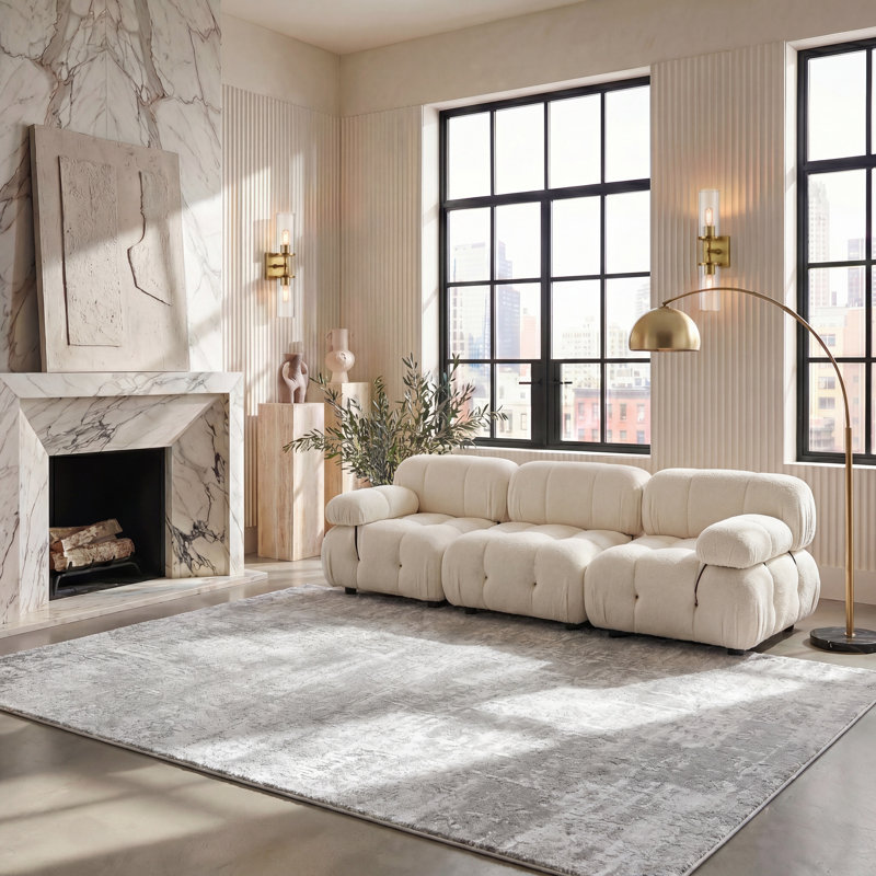 Tapis abstrait Grandview 700 Performance, Greige/Ivory, Rectangulaire 8 pi x 10 pi