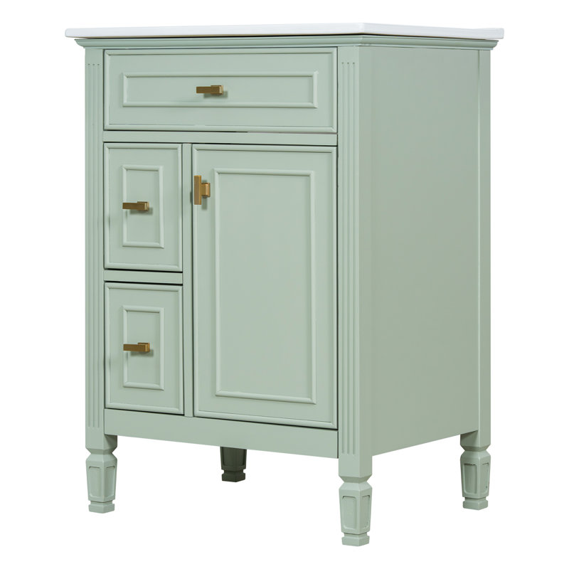 Meuble-lavabo 24 po avec lavabo, Vert