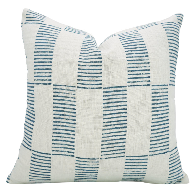Coussin à motif de fleurs fabriqué à la main Fabividine, Rectangulaire H 20 po x l 14 po, Brun / rayé pêche