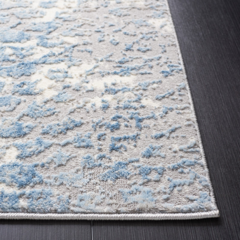 Lagoon Performance Abstract Rug, Square 6'7"