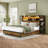 Bed Frame With 4 Storage Drawers, Built-In LED Lights & USB Charging Station, Side Bookshelf Storage-1660902825-1660902830