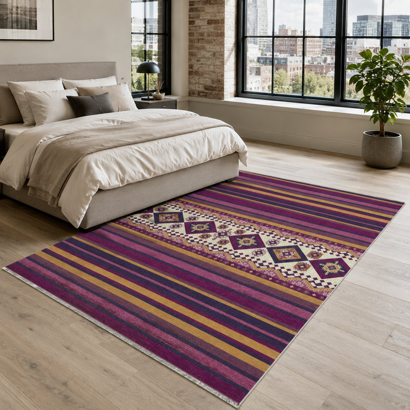 Oriental Cotton and Chenille Flatweave Area Rug, 200 x 300 cm