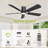 52 Inch 5 Blades Ceiling Fans With Lights,Flush Mount,6CCT, Low Profile Ceiling Fan With Light And Remote Control,DC Motor,Ceiling Fan For Bedroom, Kitchen,Living Room,Indoor/Outdoor Use-54462404