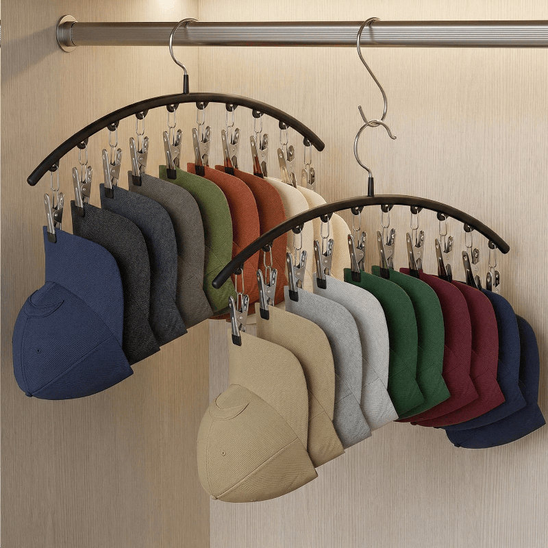 Ensemble de 2 organisateurs de chapeaux de baseball en métal pour 10 casquettes