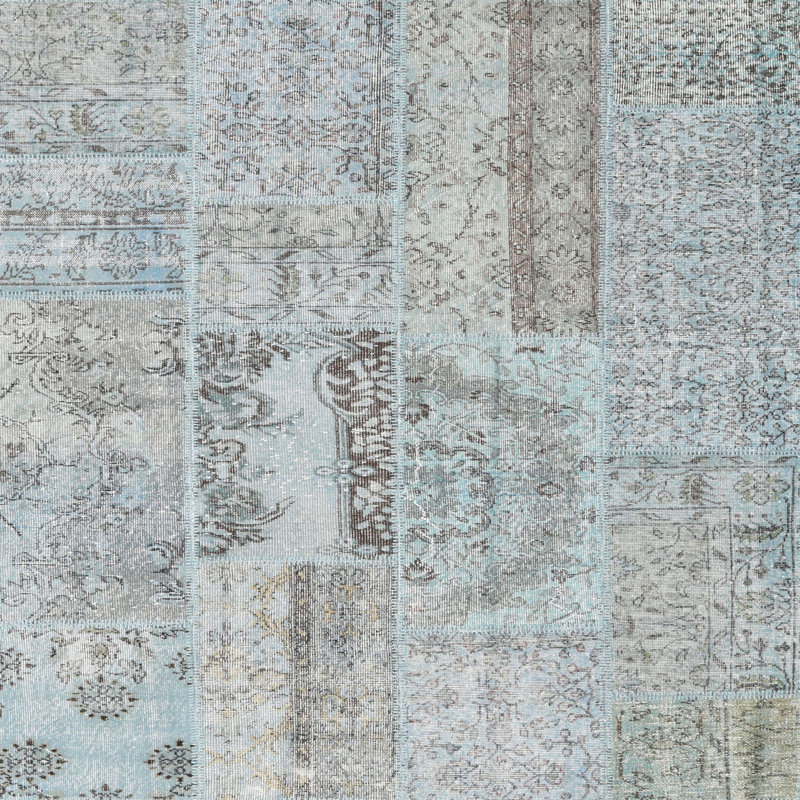 Tapis abstrait gris, Carré 7 pi