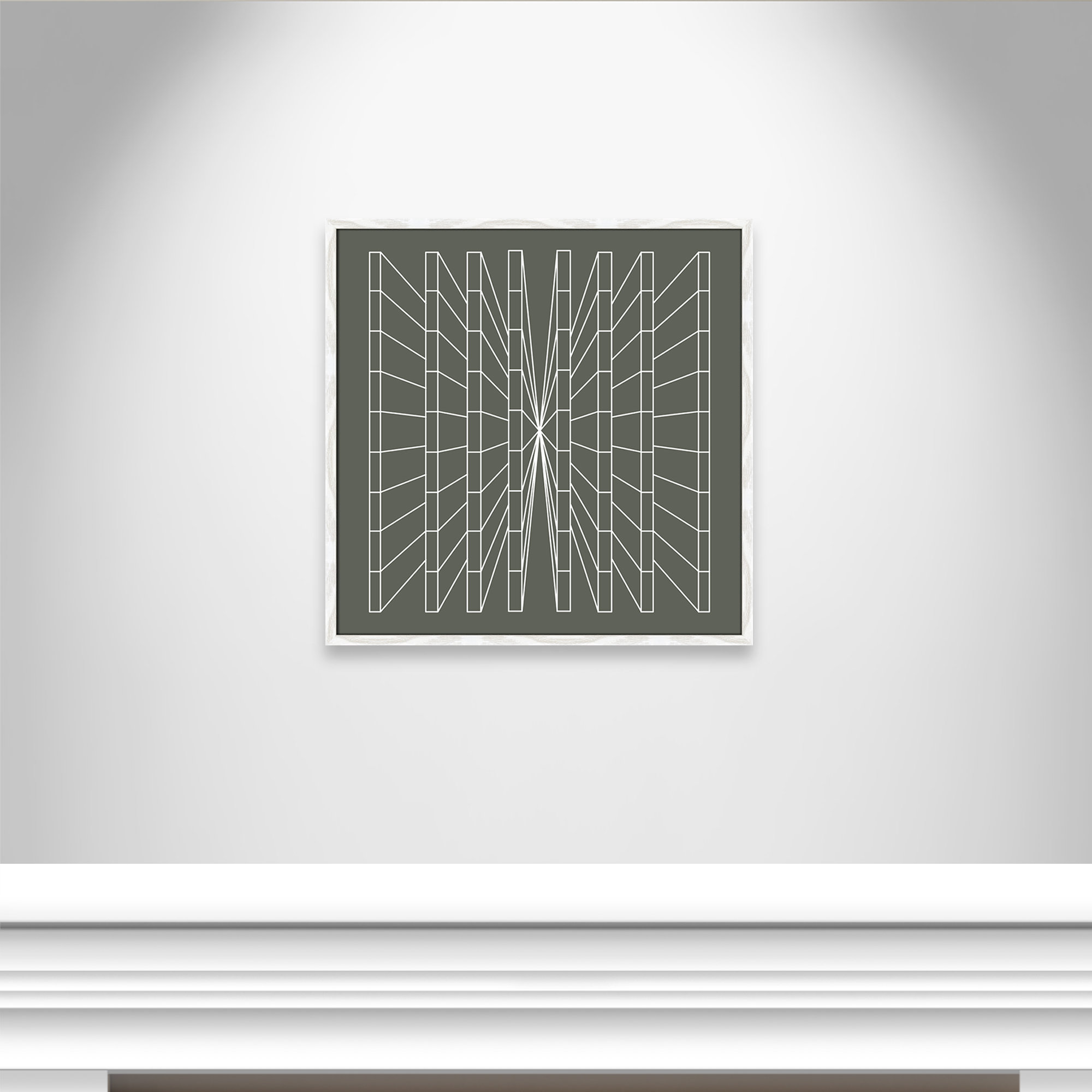 Olive Perspective by Sandi Hauanio, 27.5" H x 27.5" W x 0.75" D, White Wood Grain
