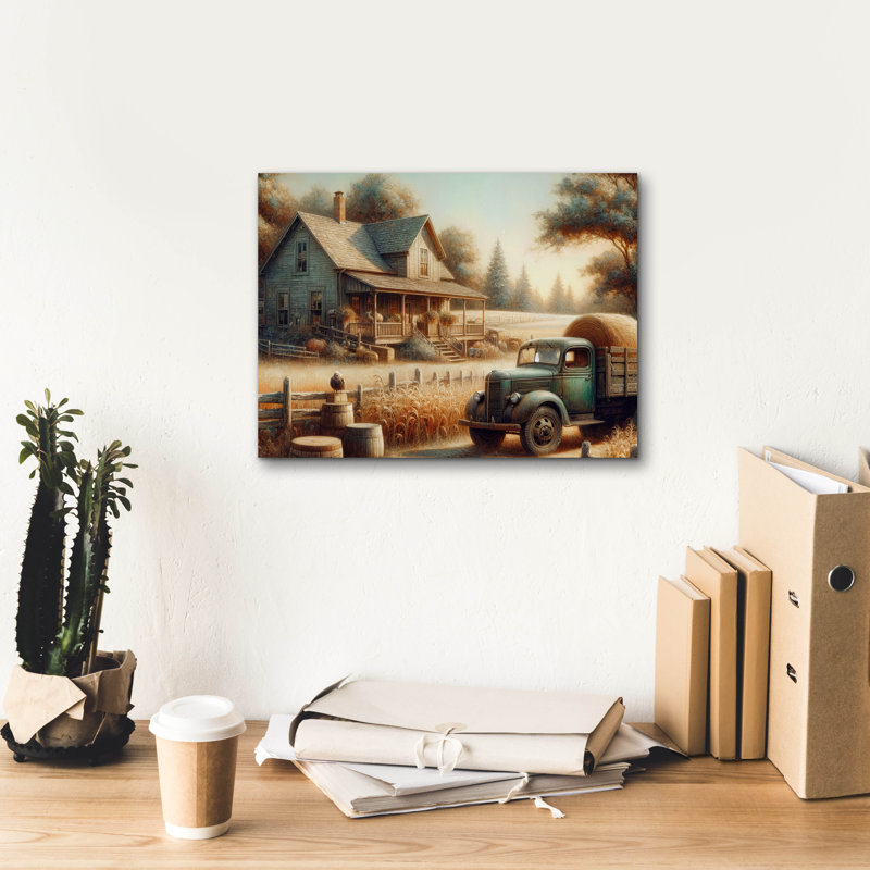 «Farmhouse Autumn» par Rich Monet, art mural sur toile, H 12 po x l 16 po x P 0,75 po