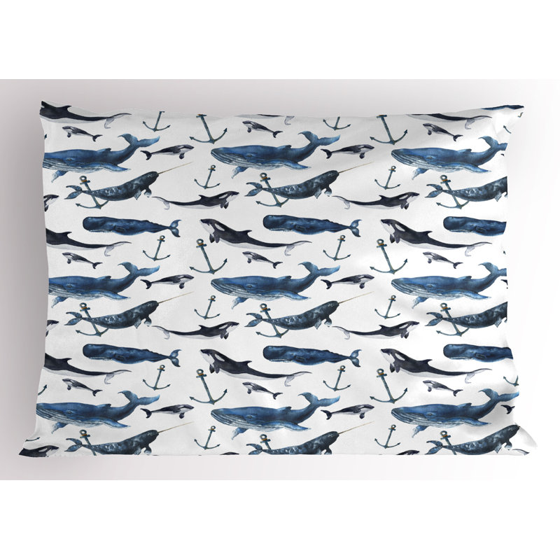 Ensemble de 2 taies décoratives Ambesonne Narwhal, H 20 po x l 30 po
