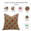 Coussin décoratif en lin pur à imprimé bloc 26 x 26 pouces Pushap Samita, orange-97419020