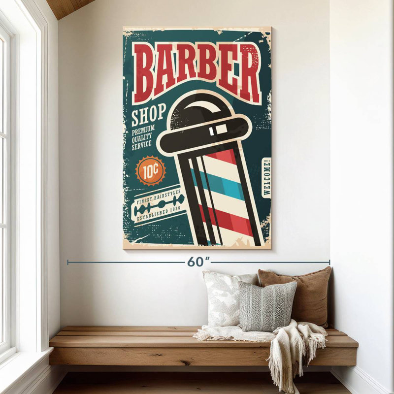 Barber Poster, 51" H x 34" W