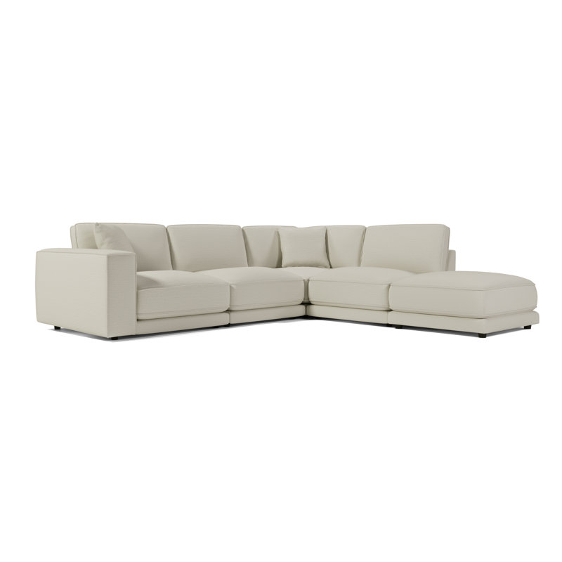 Canapé modulaire Elmore 3A en neige nomade, Crème, Gauche