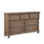 Commode de style transitionnel brun antique avec commode à bijoux 7X