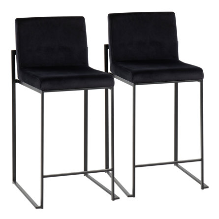 Rego Upholstered Counter Stool with Metal Frame