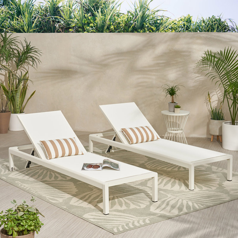 Cadre en aluminium CHAISE LUNGE, 2, Blanc