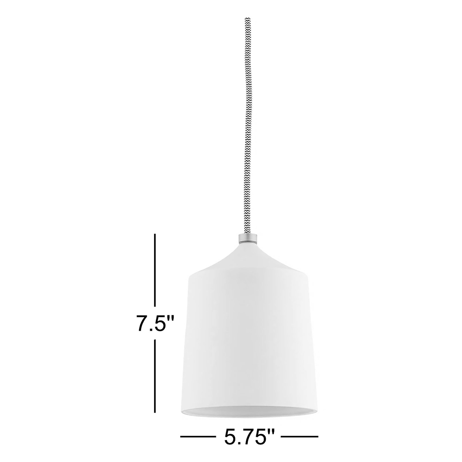 Megan Single Light Pendant, Aged Brass, Matte White