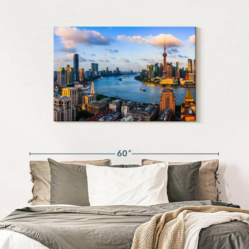Tergel Shanghai Sunset Skyline, 30" H x 45" W
