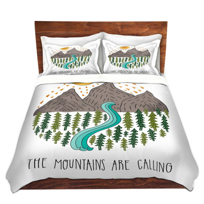 Ensemble de housse de couette qui appelle des montagnes