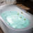 59" L x 31-1/2" W Whirlpool & Air Bubble Heated Freestanding Soaking Double Eened Bathtub with LED Control Panel, Chromatherapy-98728268-113861191