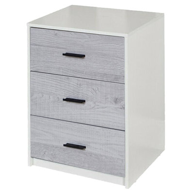 Diakite 3 Drawer Bedside Table