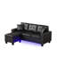 Canapé modulaire réversible en PVC noir l 74 po Sorenza