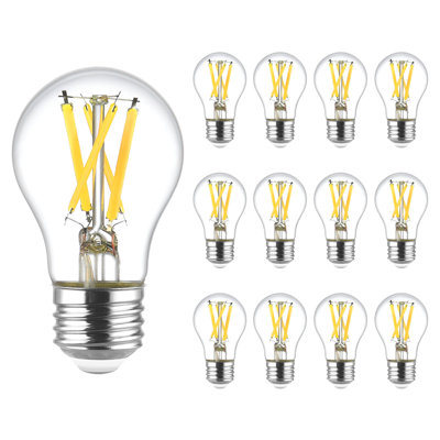 LUXRITE A15 Edison LED Bulb, 8.5W=60W, Dimmable, 4000K Cool White, Enclosed Fixture Rated, 750LM, CRI90, E26, Title 20 Compliant, UL Listed 12 Pack