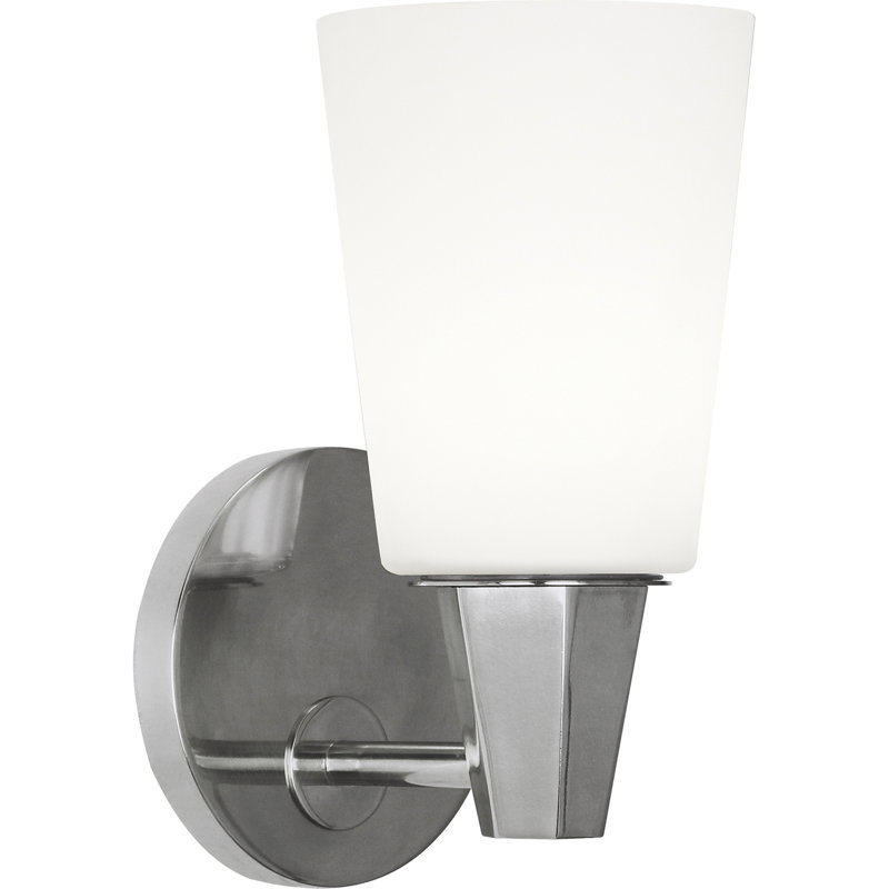 Wheatley 1 - Light Armed Sconce, White, Polished Chrome