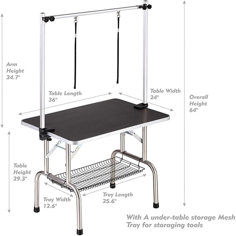 Table de nettoyage pour animaux, H 64 po x l 36 po x P 24 po