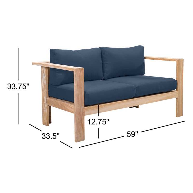Ando Loveseat with Cushions, Spectrum Indigo Sunbrella®