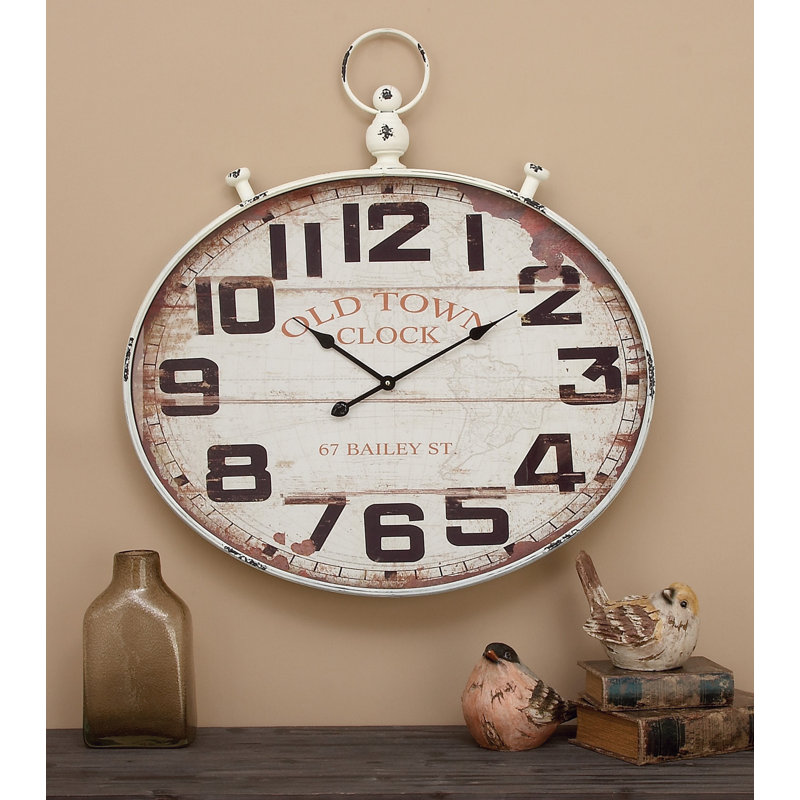 Metal Wall Clock, White