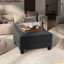 Repose-pieds carré en chenille avec rangement Luka-1175186662